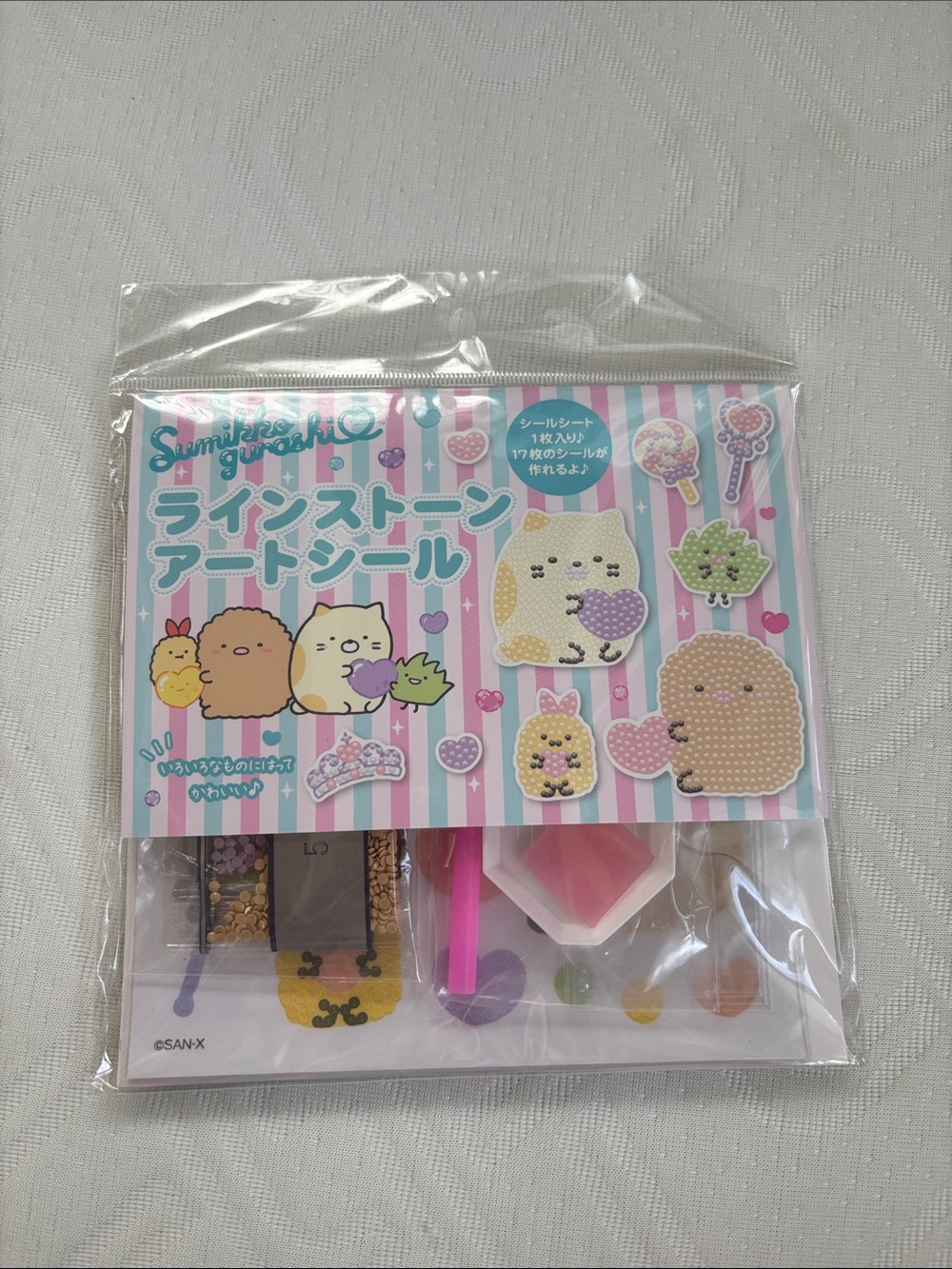 NWT New Sumikko Gurashi Rhinestone Diamond Art Sticker Kit - Pastel Pink & Aqua